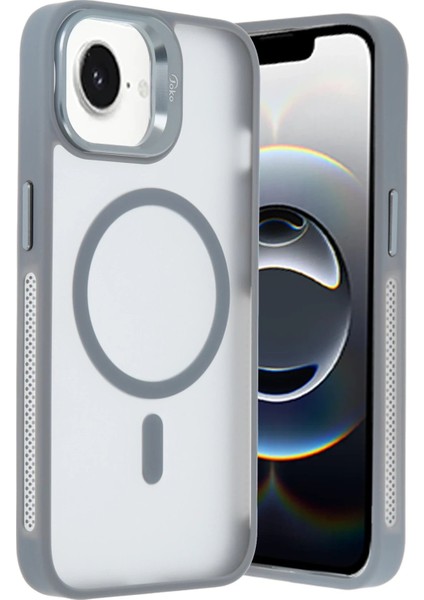 iPhone 16E Flet Lens Magsafe Kapak - GRI-(5796) - N586J295-M50586 fiyatları