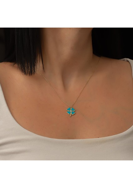 Altın Yonca Kolye B902386 modelleri