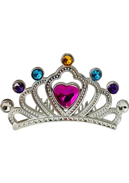 Bfs Gümüş Renk Taraklı Model Prenses Kraliçe Tacı 1 No 12X7 cm modelleri