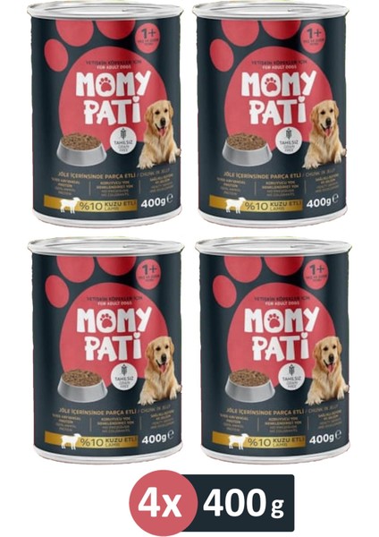 Etli Konserve Köpek Maması 400 gr x 4 Adet (Yetişkin Köpekler Için)