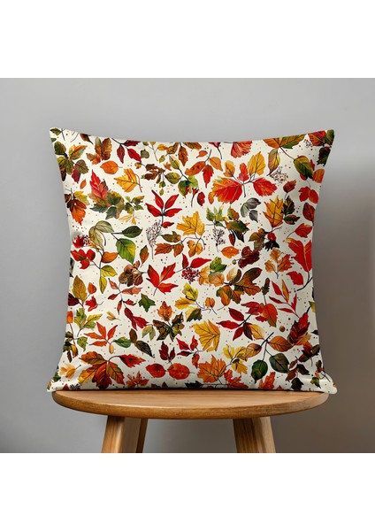 Çift Taraflı Dijital Baskı Kırlent Kılıfı Sonbahar / Kabak Desenli fiyatları