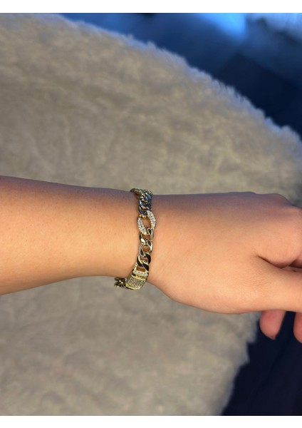 14 Ayar Altın Kaplama Renginde Zincir Ara Taşlı Model modelleri