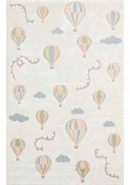 Minizoo 05 Cream Multy Canlı Renklere Sahip Figürlü Bebek ve Çocuk Odası Halısı