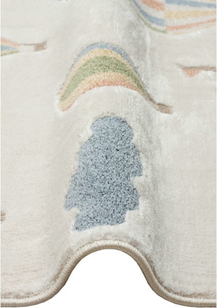 Minizoo 05 Cream Multy Canlı Renklere Sahip Figürlü Bebek ve Çocuk Odası Halısı fırsatları