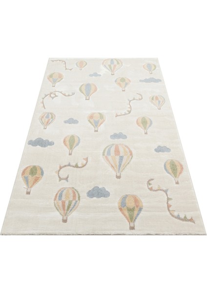 Minizoo 05 Cream Multy Canlı Renklere Sahip Figürlü Bebek ve Çocuk Odası Halısı