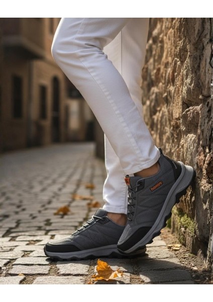 Erkek Su Geçirmez Poli Taban Fuspedli Spor Ayakkabı - Füme indirimleri