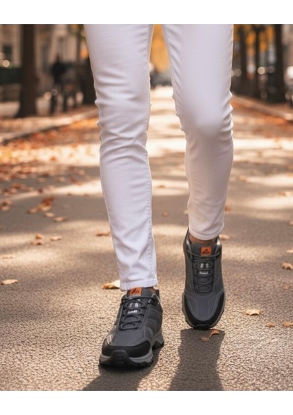 Erkek Su Geçirmez Poli Taban Fuspedli Spor Ayakkabı - Füme