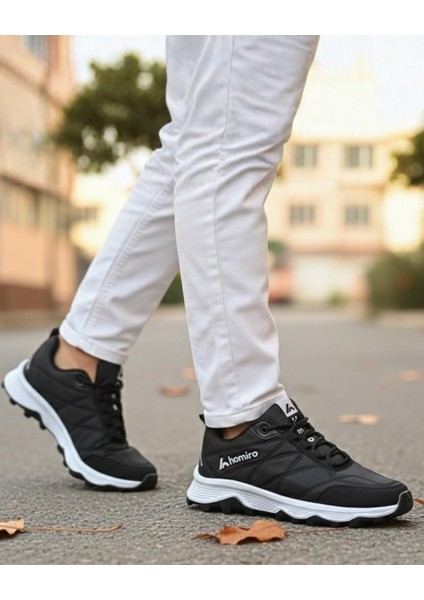 Erkek Su Geçirmez Poli Taban Fuspedli Spor Ayakkabı - Siyah Beyaz modelleri