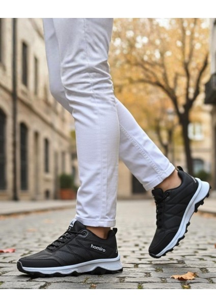 Erkek Su Geçirmez Poli Taban Fuspedli Spor Ayakkabı - Siyah Beyaz fırsatları
