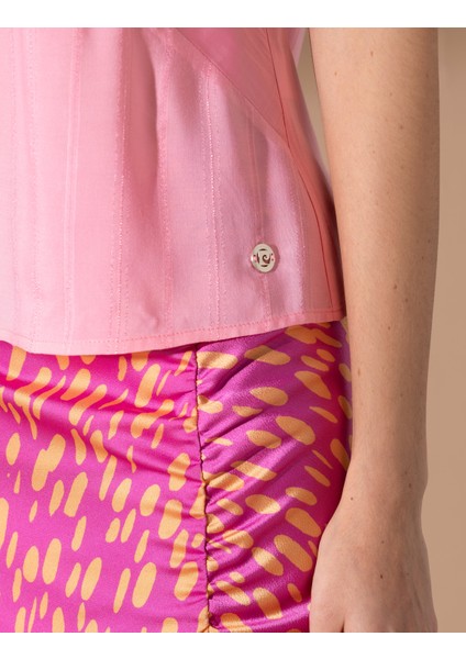 Kadın Pembe Askılı Regular Fit Bluz 50262565-VR167