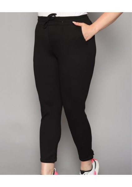 Kadın Duble Paça Bilek Boy Full Likra Ekstra Rahat Üst Düzey Büyük Beden Pantolon
