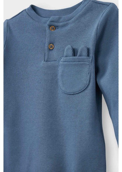 Erkek Bebek 2'li Takım Fitilli Kaşkorse Uzun Kollu Tişört Eşofman Altı F4660A525AU fiyatları