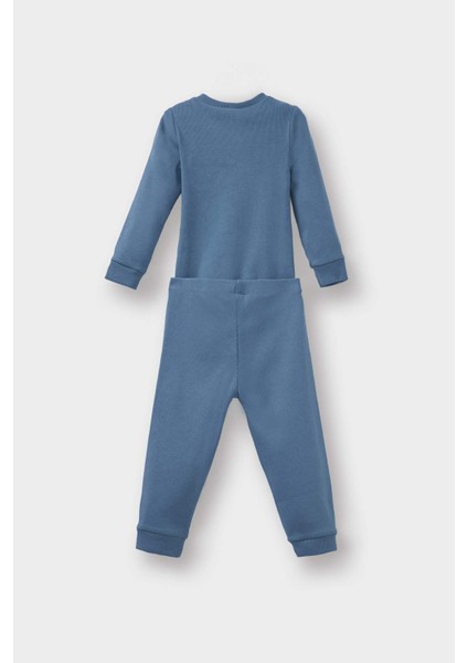 Erkek Bebek 2'li Takım Fitilli Kaşkorse Uzun Kollu Tişört Eşofman Altı F4660A525AU fırsatları