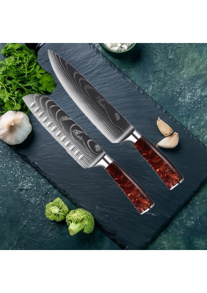 Japon Tarzı 2li Bıçak Seti Gyutou-Santoku