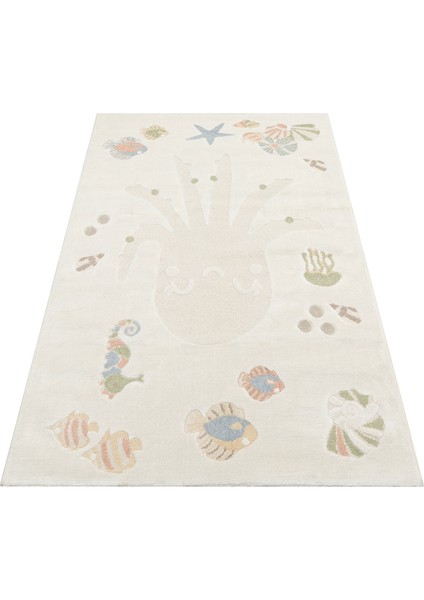 Minizoo 01 Cream Multy Pastel Renklere Sahip Hayvan Figürlü Bebek ve Çocuk Odası Halısı indirimleri