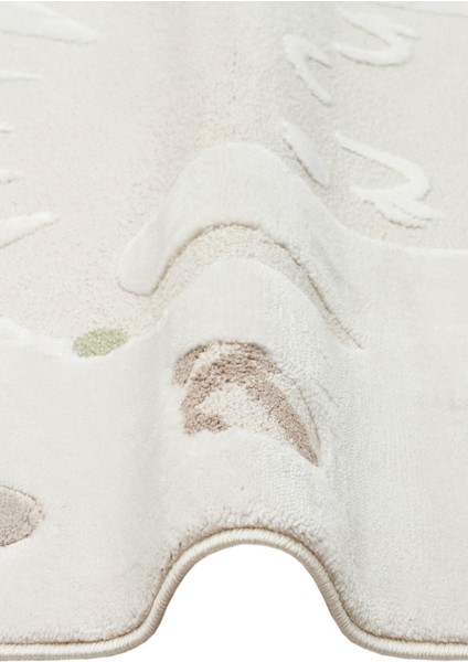 Minizoo 01 Cream Multy Pastel Renklere Sahip Hayvan Figürlü Bebek ve Çocuk Odası Halısı modelleri