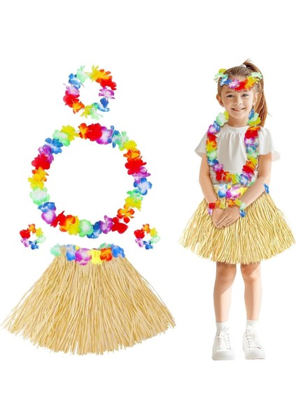 Bfs Yetişkin Çocuk Hawaii Parti Seti - 40 cm Naturel Etek + Çiçek Aksesuarlar (5 Parça) fiyatları