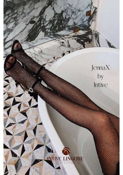 Jennax Parlak Taşlı Küçük File Külotlu Çorap fiyatları