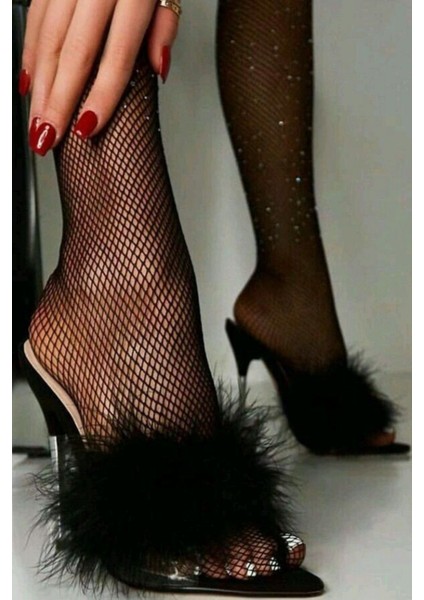 Jennax Parlak Taşlı Küçük File Külotlu Çorap modelleri