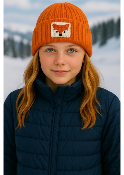 Turuncu Yün Bere Tilki Punch Detaylı Ebr5 fırsatları