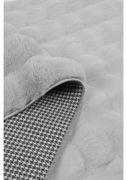 Maya Tavşan Tüyü Peluş Bubble Halı | Kaymaz Tabanlı Makinede Yıkanabilir Yumuşak Halı |beyaz| MYA01 modelleri