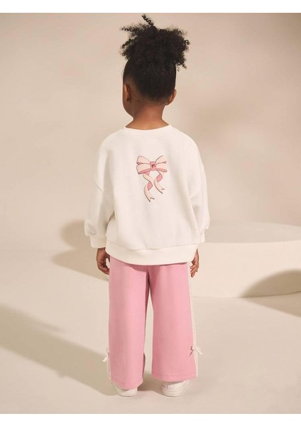 Barbie Kabartma Barbie Yazı 3 Iplik Kumaş Kız Çocuk Alt Üst Takım Süper Kalite Sırt Baskı ve Eşofman Detay fırsatları