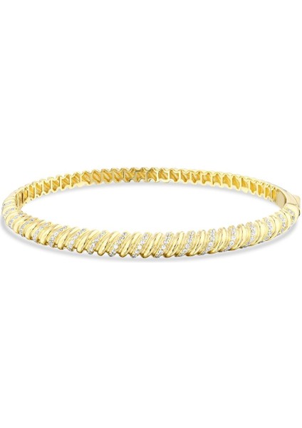 Taşlı Tasarım Altın Kelepçe - 14K