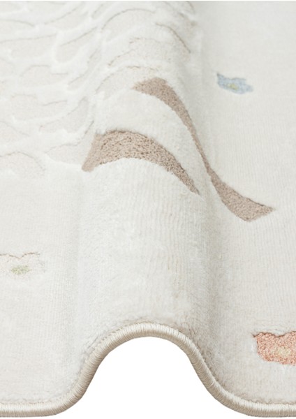 Minizoo 02 Cream Multy Pastel Renklere Sahip Hayvan Figürlü Bebek ve Çocuk Odası Halısı modelleri