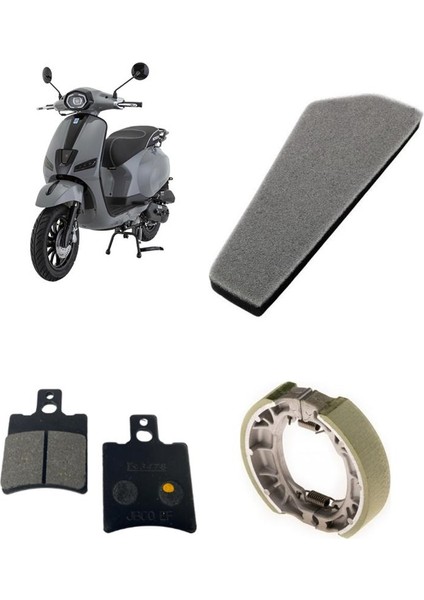 Mondial Wing 50 Bakım Seti Ön-Arka Balata ve Hava Filtresi