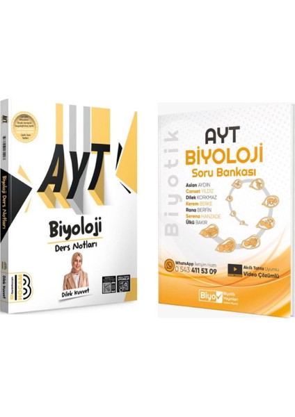 AYT Biyoloji Ders Notları ve Biyotik Yayınları AYT Biyoloji Soru Bankası