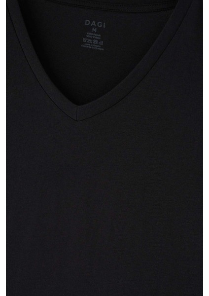 Erkek %100 Pamuk V Yaka 2'li Paket Fanila T-Shirt D1040 fırsatları