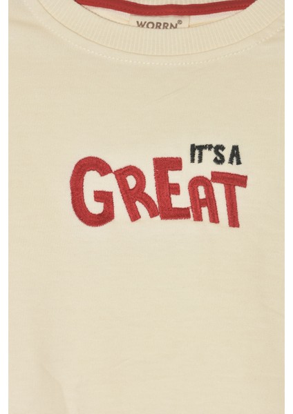 Erkek Çocuk %100 Pamuk Great Nakışlı Trex Süzeneli Paça Lastikli Takım - 2144 modelleri