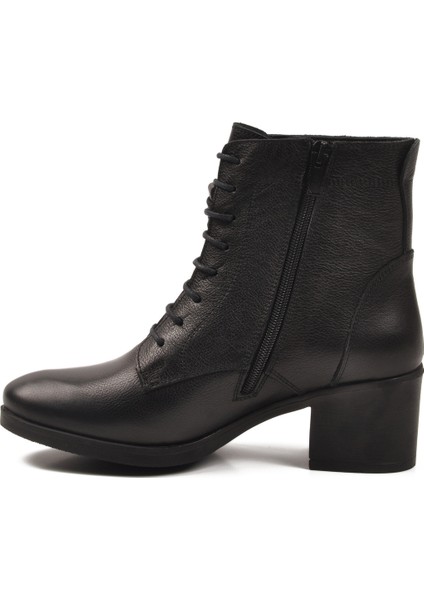 Siyah Hakiki Deri Kaymaz Taban Kadın Bot Premium 92159-1 Z fırsatları