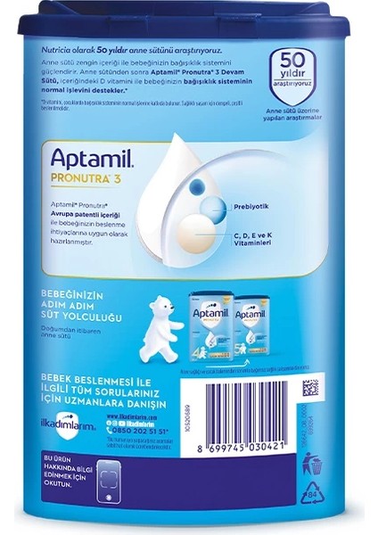 Bfs Aptamil Devam Sütü Maması No3 9-12 Ay 800 gr modelleri