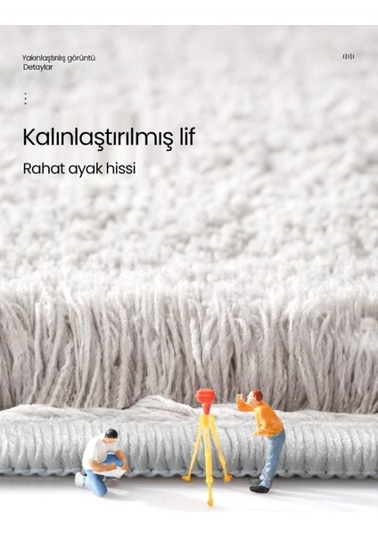 Neva Peluş Halı | Kaymaz Tabanlı Makinede Yıkanabilir | Ultra Yumuşak Modern Halı | Beyaz | NVA01 modelleri