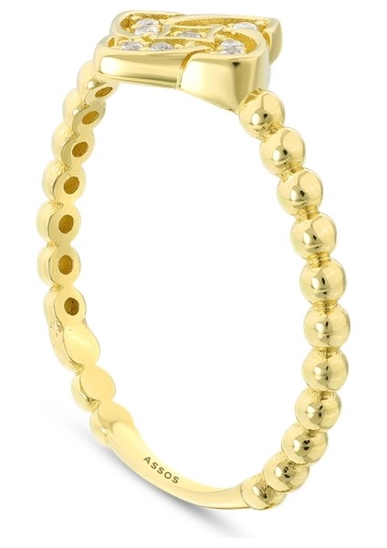 Taşlı Tasarım Altın Yüzük - 14K