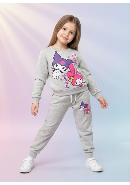 Kuromi Baskılı Şardonlu Kız Çocuk Alt Üst Takım
