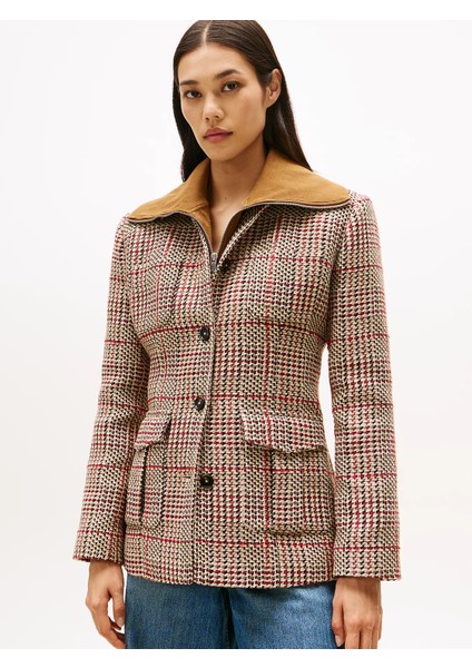 Sezonluk Dokulu Kadın Kadın Gri Blazer Ceket WW0WW466560OG