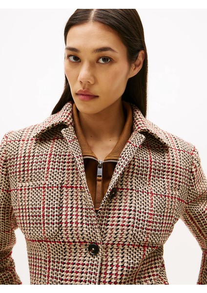 Sezonluk Dokulu Kadın Kadın Gri Blazer Ceket WW0WW466560OG fırsatları