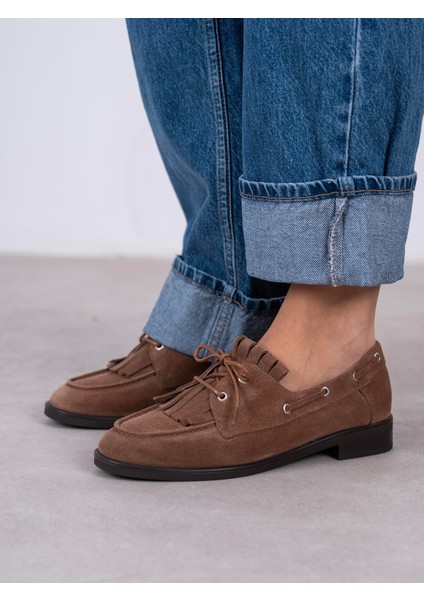 Soren Camel Süet Hakiki Deri Kadın Makosen fırsatları