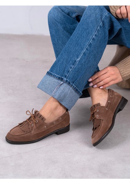 Soren Camel Süet Hakiki Deri Kadın Makosen indirimleri