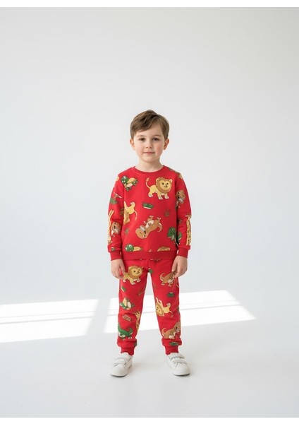 Renkli Alt Üst Takım Pijama Takımı (Kalıbı Dar)