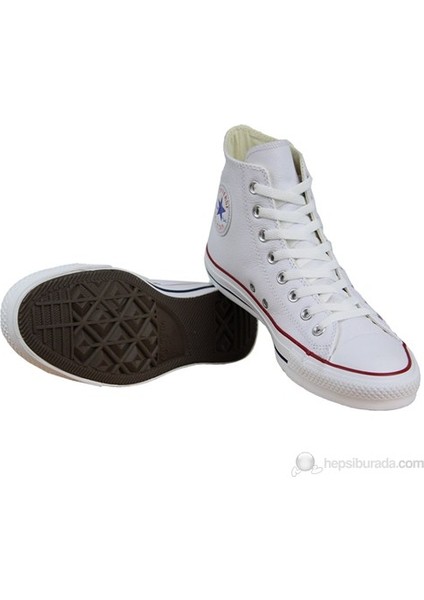 Chuck Taylor All Star Hi Deri Unisex Beyaz Sneaker.100 modelleri
