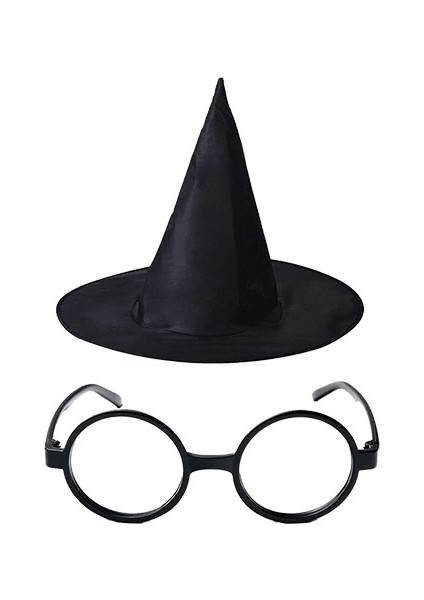 Bfs Nessiworld Harry Potter Büyücü Şapkası ve Harry Potter Büyücü Gözlüğü Siyah Renk