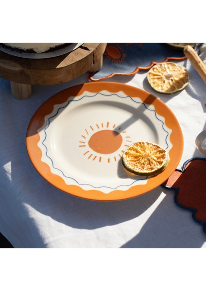 Kitchen Sun Tatlı ve Kahvaltı Tabağı - Krem / Sarı - 21 cm