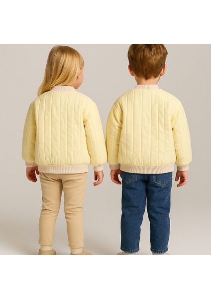 Unisex Kapitone Cıtcıtlık Ceket Krem modelleri