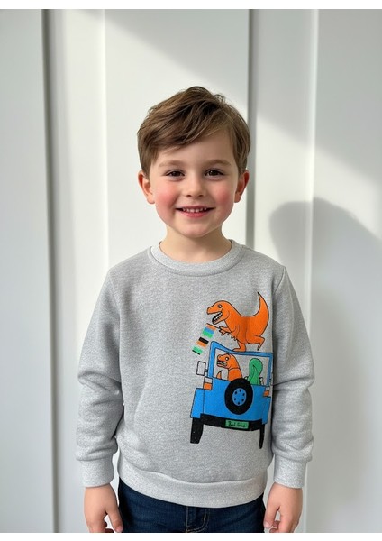 Baskılı Şardonlu Sweat Erkek Çocuk Sweatshirt (Kalıbı Dar)