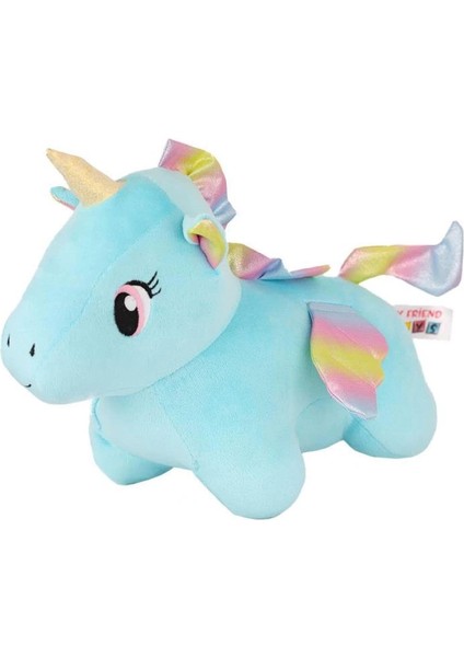 Bfs 5018 Kadife Mavi Unicorn -My Friend Toys