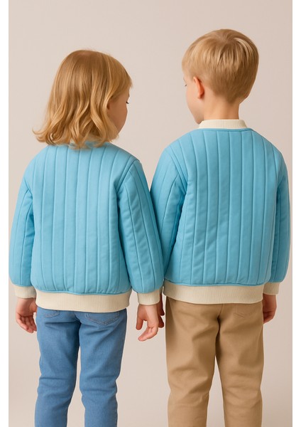 Unisex Kapitone Cıtcıtlık Ceket Mavi modelleri