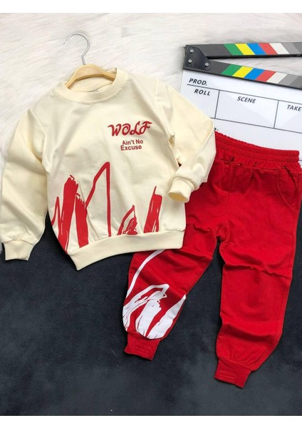 Wolf Detaylı 2 Iplik Şardonsuz Erkek Çocuk Takım
